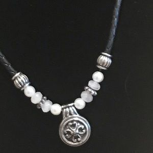 Pink, silver and black Brighton Necklace